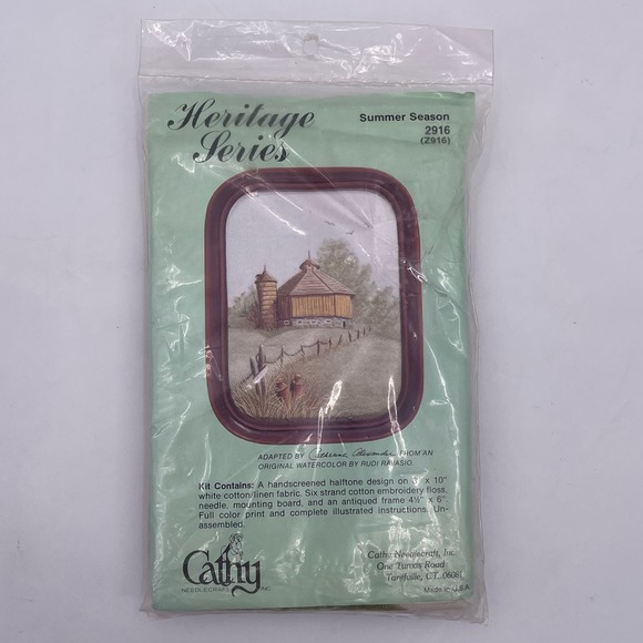 Vintage Heritage Series Summer Season Embroidery Cathy Needlecraft Kit #2916 NEW - Picture 2 of 7